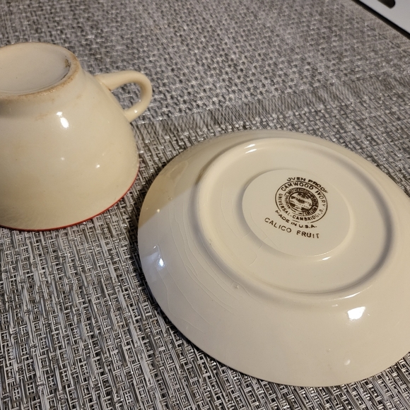 Universal Potteries "Calico Fruit" Cup & 6" Saucer ~ 2pc Set - Picture 4 of 4